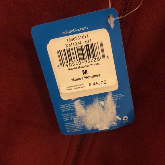 NWT Columbia Granite Mountain Maroon & Gray Vest M - Picture 7 of 10